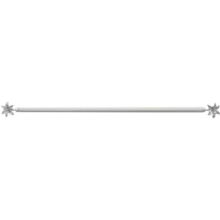 Tringle Déco Fleur en Fer Forgé Extensible de 10mm Blanc 40 à 60 cm