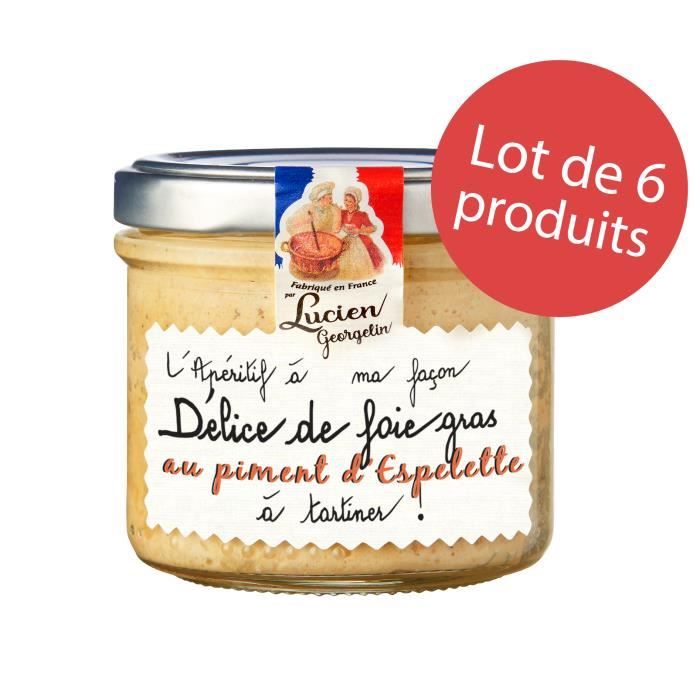 LOT 6 x DELICE DE FOIE GRAS DE CANARD AU PIMENT ESPELETTE 100G LG