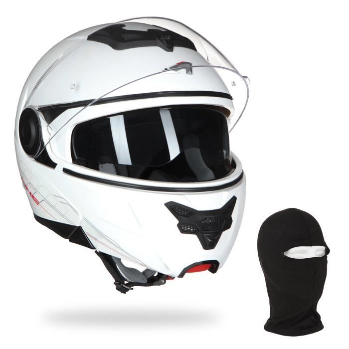 ASTONE Casque modulable RT800 + Cagoule - Blanc