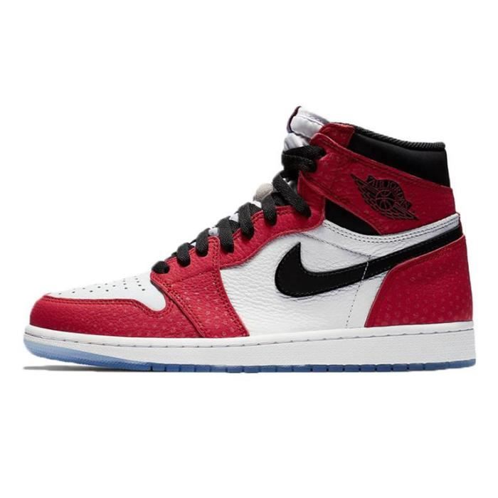 Baskets Airs Jordans 1 Retro High OG -Origin Story- 575441-602 Chaussures de Course pour Homme Femme Rouge