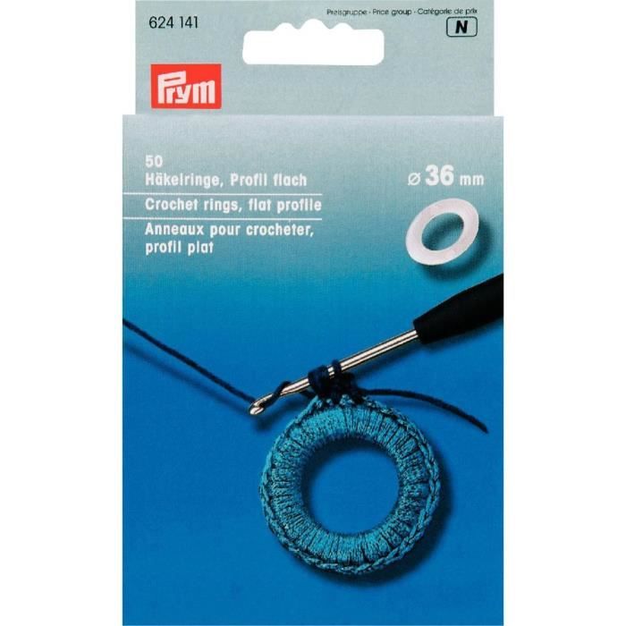 PRYM Anneaux pour Crochet 36 mm Plastique Blanc