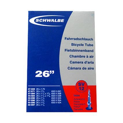 Chambre à air Schwalbe - 26x1,00-1,40 25-559 à 40-559 Presta 40 mm