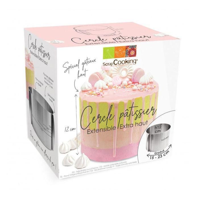Cercle pâtissier extensible - 12 cm de hauteur