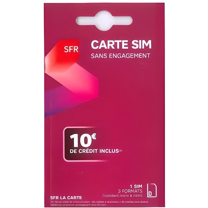 Carte sim sfr + 10e crédit offert