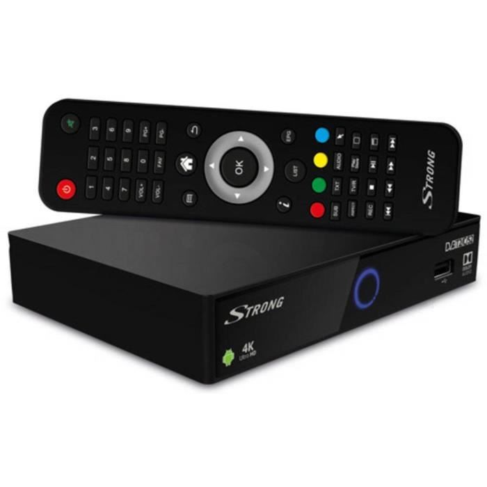 Strong SRT2402 Récepteur combi DVB-S-T-T-C Android, Ultra HD, fonction enregistrement, USB à l'avant, compatible WiFi,