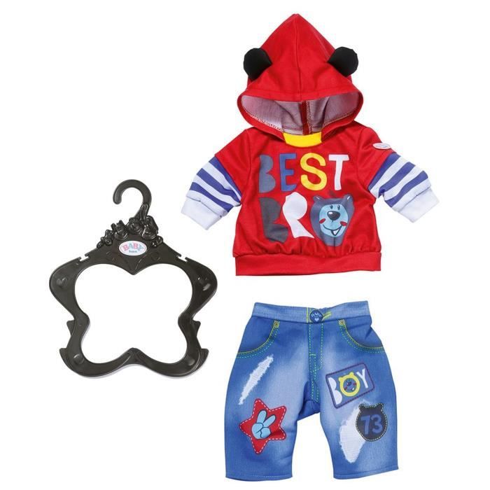 Accessoire pour poupée Zapf Creation 828199-A Baby born Tenue de garçon rouge 43 cm