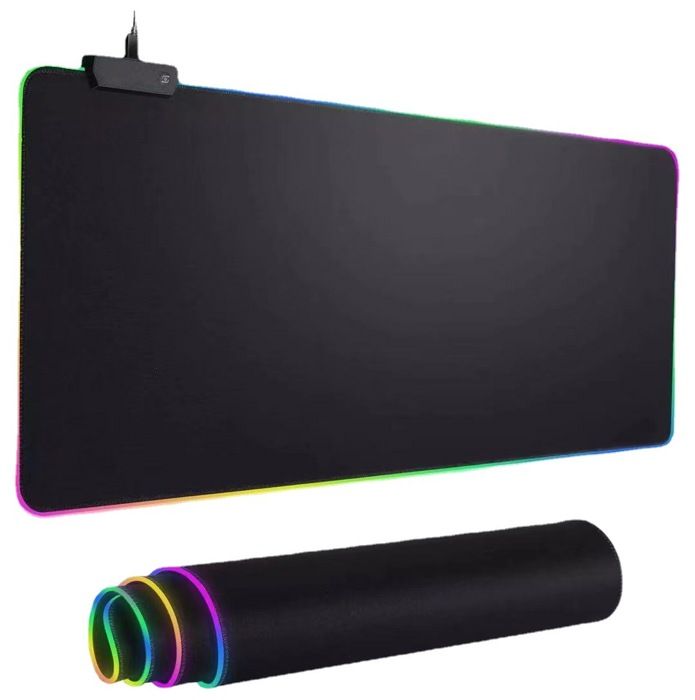 Tapis De Souris Gaming RGB XXL 800x300 Mm - 14 Modes LED - Antidérapant - Alimentation USB