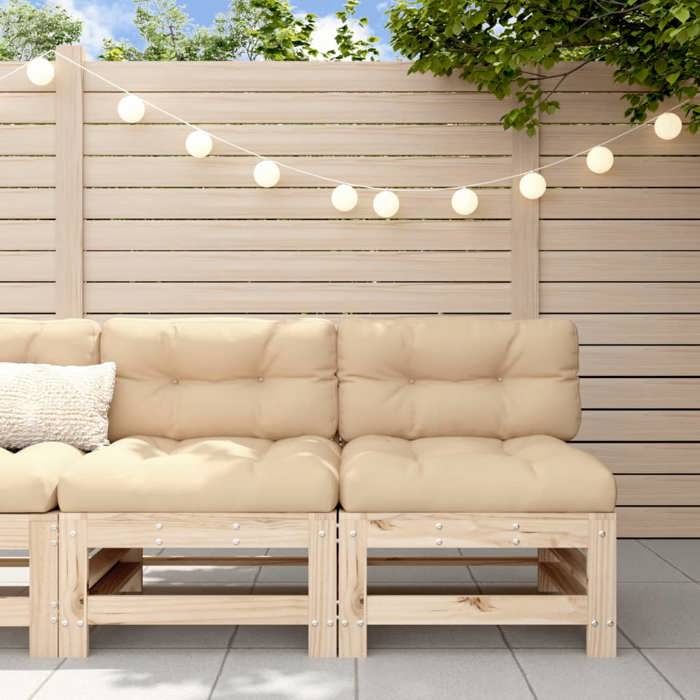 vidaXL Canapés centraux de jardin 2 pcs Bois de pin massif