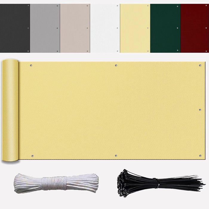 Brise Vue Balcon Ufamiluk - 40cm Hauteur, Protection UV 95%, Toile Polyester 200g/m² - Sur Mesure Jusqu'à 350cm