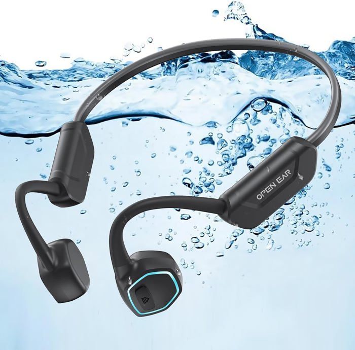 Casque à Conduction Osseuse Bluetooth 5.3 Noir - Pour Sport, Double écouteur, Batterie Rechargeable - Neuf
