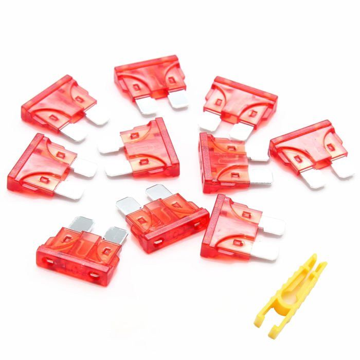 Paquet de 10 fusibles torpilles pour voiture taille standard dépannage
