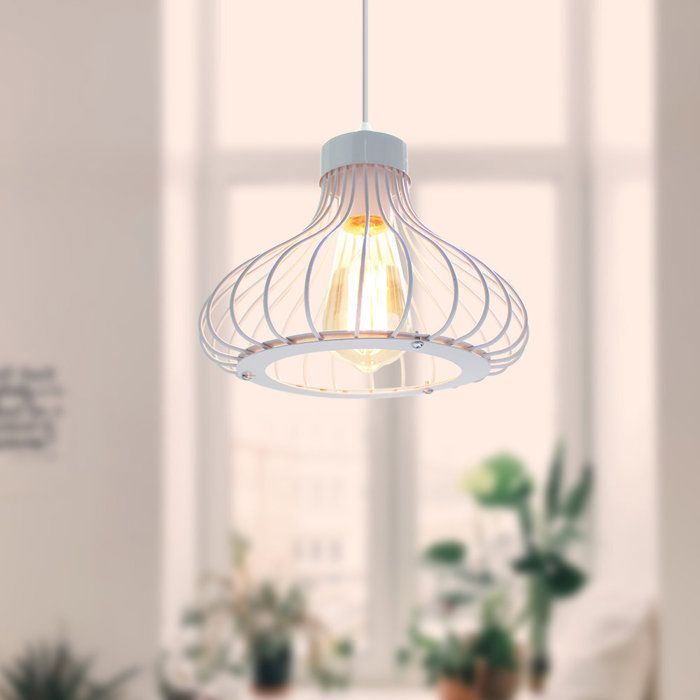 TOKIUS Suspension Luminaire industrielle Moderne Lustre E27 en Métal Cage Lampe éclairage Salle à manger Salon Chambre (Blanc)