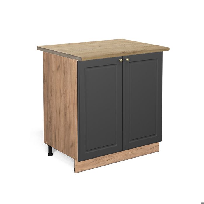 Meuble bas de cuisine Fame-Line 80cm avec étagère PT Chêne Anthracite-or/Chêne de force doré Vicco 46297