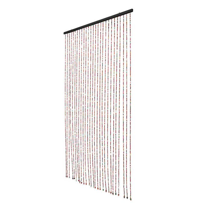 Rideau de porte en bois - 90*175 cm - 27 racines - coloré