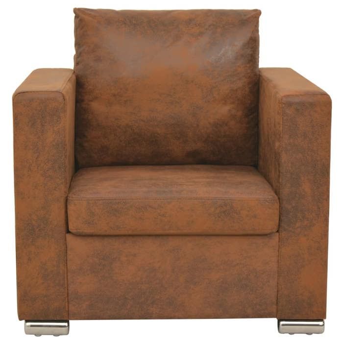 Fauteuil - mango - marron similicuir daim M12244701