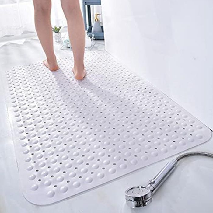 Tapis de douche antidérapant - WELLEHOMI - Intérieur 60x90 cm - PVC - Ventouses antidérapantes - Antibactérien