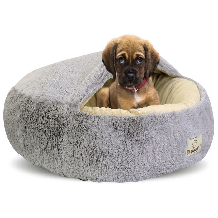 Comparer les prix de Lit pour chien FLUFFY 70 cm gris clair