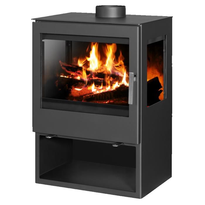Poêle Acier Lux Bern Porte Verre Ivoire