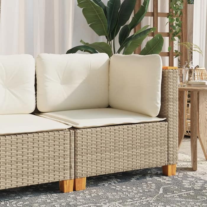 Canapé dangle de jardin en résine tressée - vidaXL - Beige - 63 5x63 5x62 cm - Résine tressée - Coussins amovibles