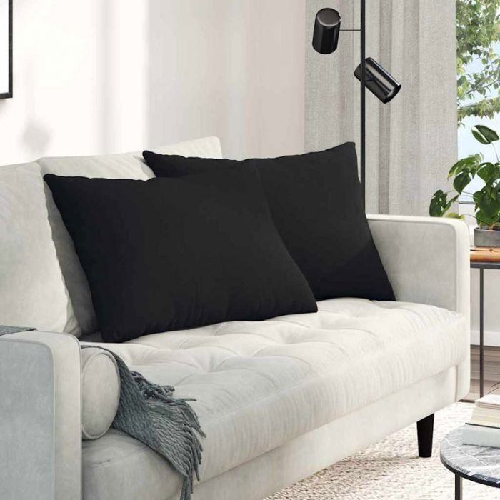 VIDAXL Lot de 2 coussins de canapé rectangulaires 70 x 50 x 20 cm - Noir housses amovibles