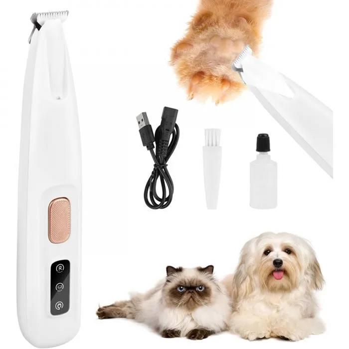 Tondeuse ChienTondeuse Coussinet ChienUSB Rechargeable Pince TondeuseTondeuse à poils étanche pour Animaux de Compagnie avec
