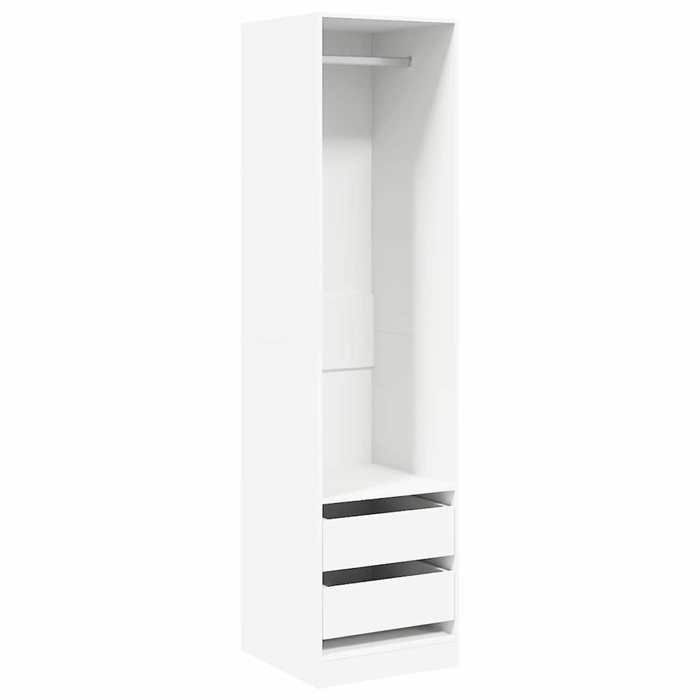 Promotion FévrGarde-robe/armoire debout - Porte-vetement - Pour maison - avec tiroirs Blanc 50x50x200 cm Bois dingénierie FR6339