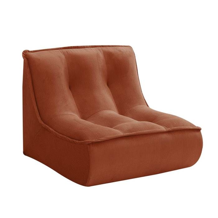 Fauteuil pour canapé modulable velours côtelé 90 x 80 cm terracotta Lizy Oviala Fauteuil pour canapé modulable velours côtelé 90 x 80 cm terracotta Lizy Oviala