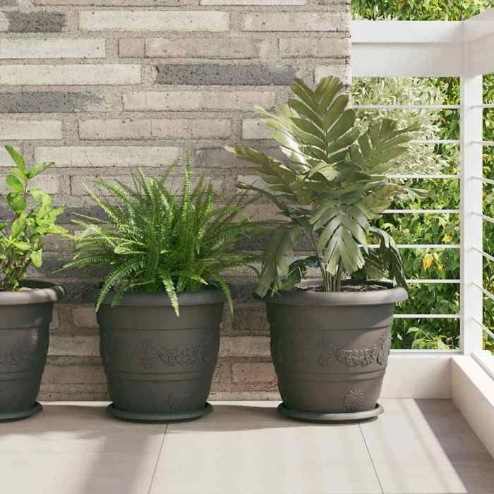 vidaXL Pot à fleurs rond 6 pcs Noir Ø 26 x 215 cm Plastique Balcon Design cylindrique Esthétique moderne42020287