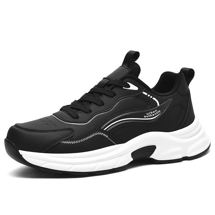INSFITY Baskets Homme Respirant Sneakers Légères Confortables Extérieur Antidérapant - Noir/Blanc