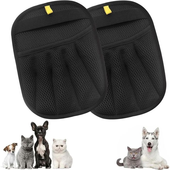 Lot de 2 Gant Poils Animaux Double Face Réutilisable – Gant Poil Chat & Chien Gant de Toilettage pour Chat et Chien Ramasse Poil