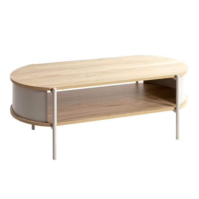 Table Basse Design Morphee 100cm Naturel & Gris
