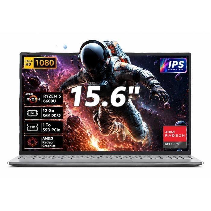 PC Portable Gamer Auusda Gaming Windows 11 - 15.6 FHD (6C/12T jusquà 45 GHz57Wh) - AMD Ryzen 5 6600U- RAM 12Go - 1To SSD