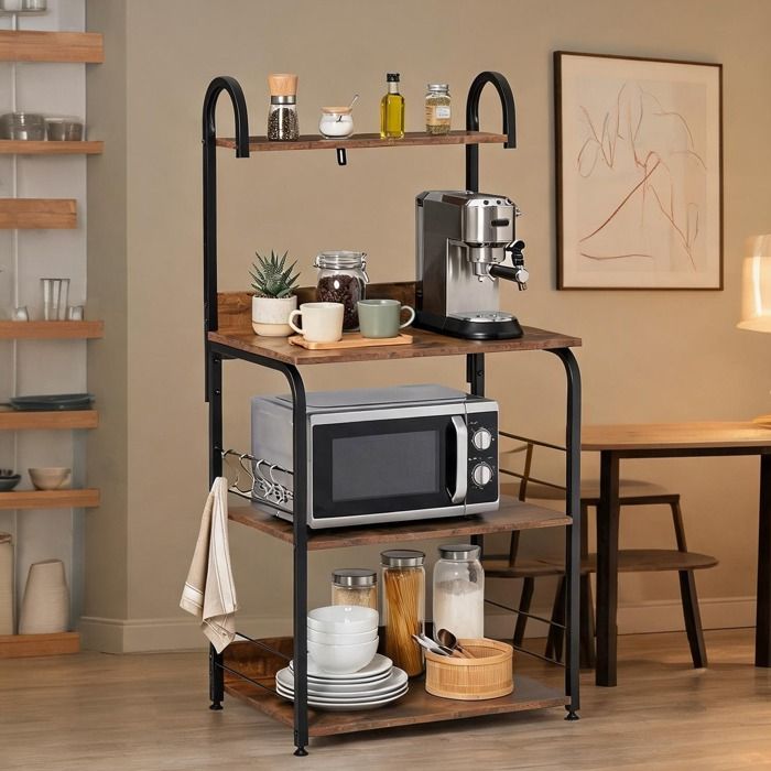Buffet Bahut Enfilade - Meuble de rangement industriel 60 x 40 x 125 cm panneau de particules et acier marron