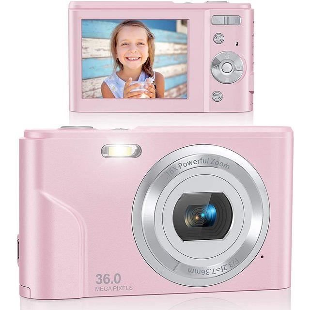 Appareil photo numérique FHD 1080p pour enfants avec carte SD de 32 Go, appareil photo compact