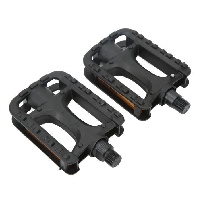 Pédales de vélo avec Clips - VINGVO - Blanc - Cale-pieds et sangles en nylon durable