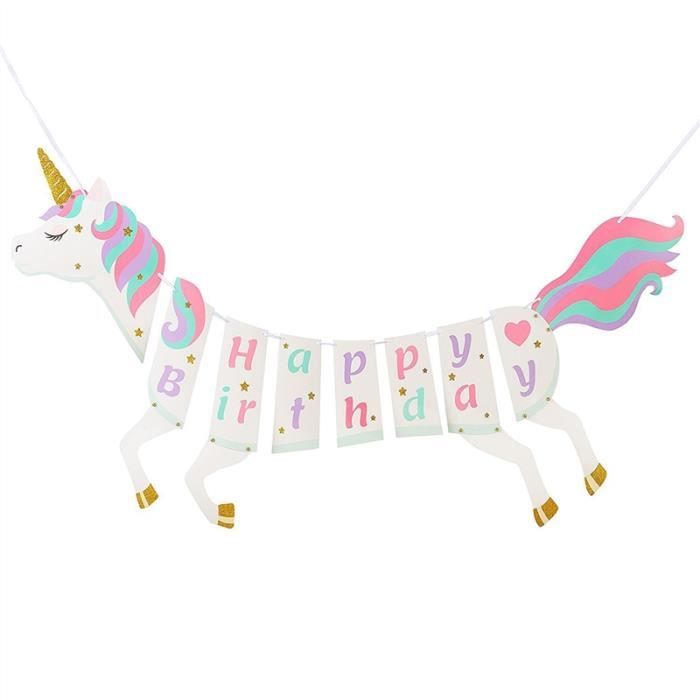 3 M Joyeux Anniversaire Licorne Banniere Papier Garland Party Favors Decorations Fete D Anniversaire Fournitures Achat Vente Banderole Banniere Soldes Sur Cdiscount Des Le Janvier Cdiscount