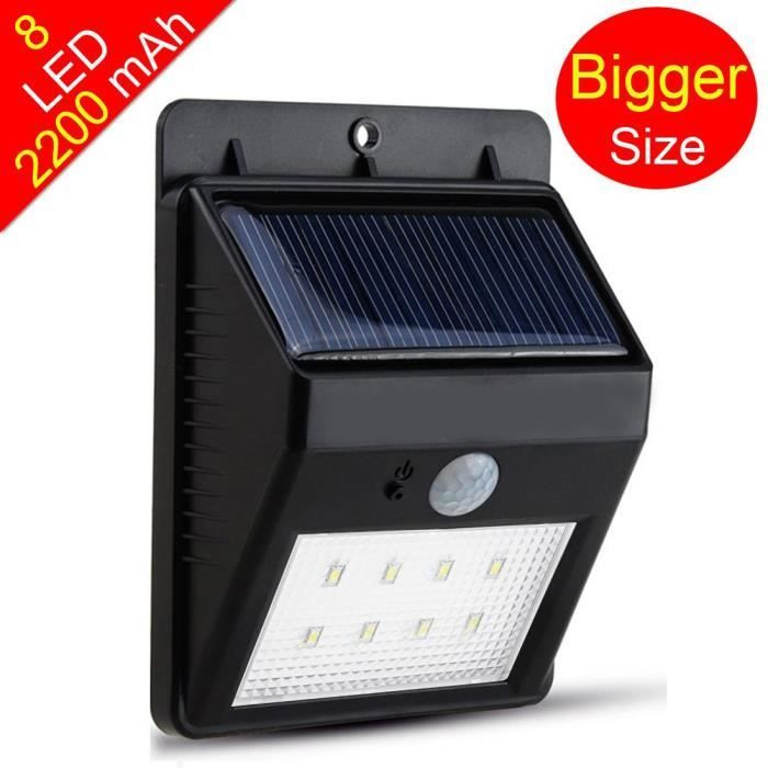 Lampe solaire 8 LED sans fil étanche avec détecteur de mouvement et lampe  extérieure pour jardin,Porte,Entrée,etc - Cdiscount Maison