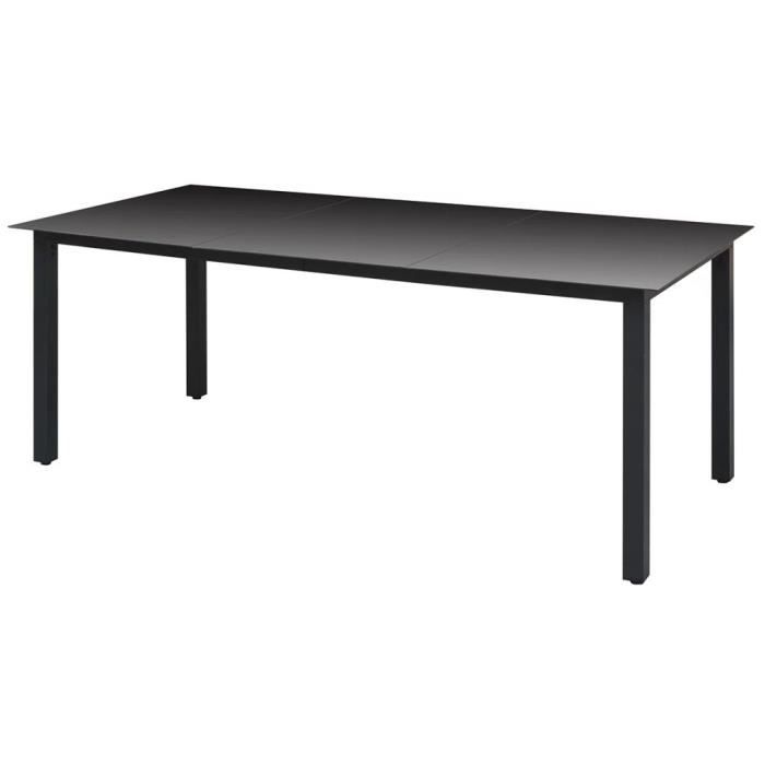 Lianhcshop Table De Jardin Noir 190 X 90 X 74 Cm Aluminium Et