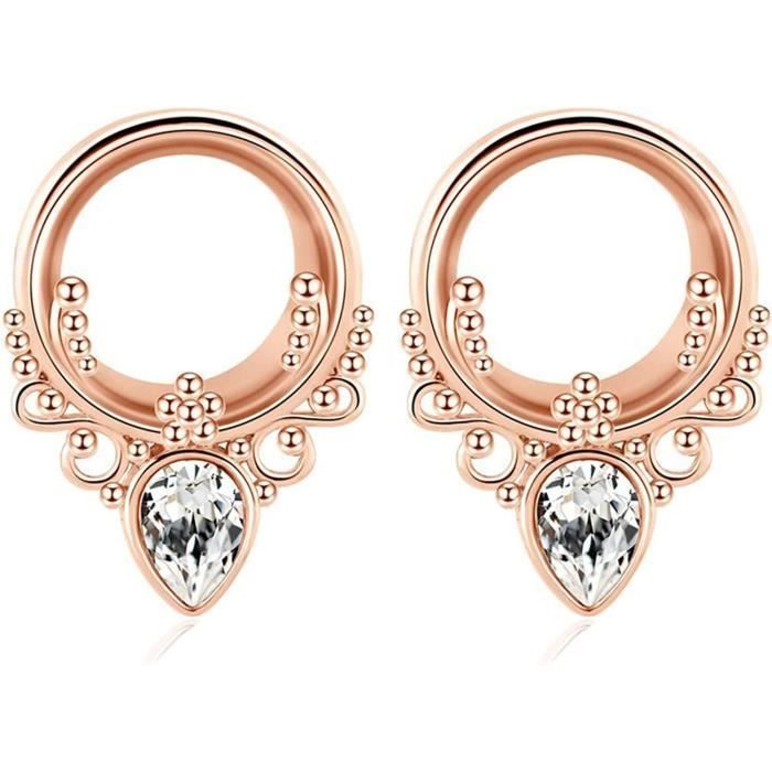 Écarteurs De Tunnels D'Oreille En Acier Chirurgical - Lot De 2 Tunnels Oreille Multi Tailles 14G à 30 Mm