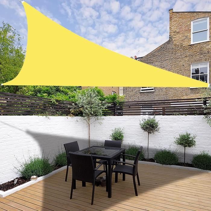 Voile D'ombrage Triangulaire QIAQ - Protection UV 95% Pour Terrasse, Jardin Et Balcon (2x2x2m, Noir)