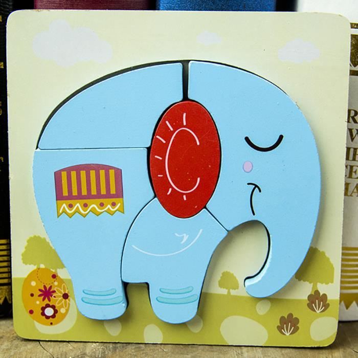 Éléphant 2-Puzzle 3D en bois coloré pour enfants, jouets éducatifs pour  bébés, Style nordique Montessori, cad - Cdiscount Jeux - Jouets
