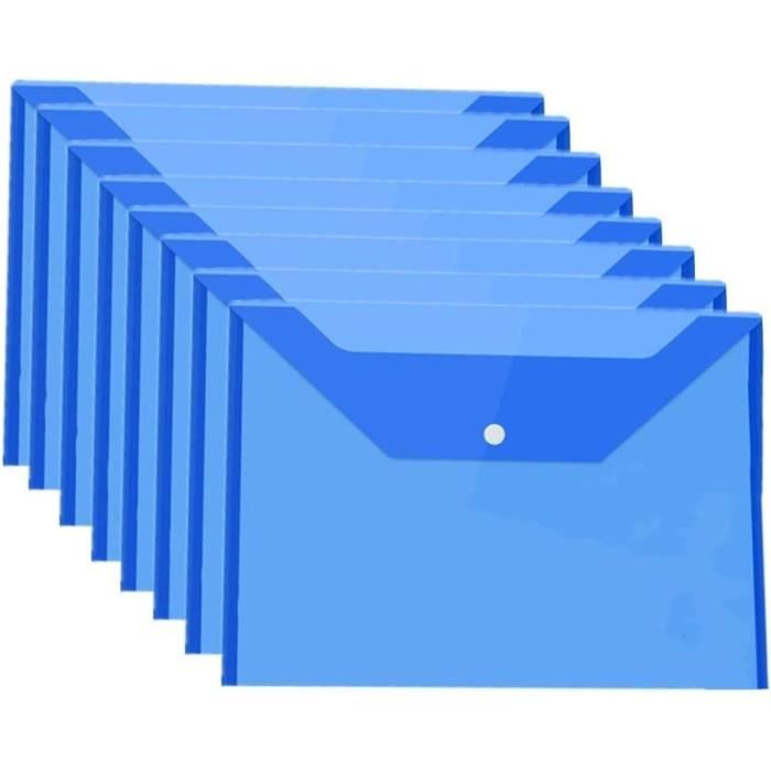 Dossiers En Plastique Transparent A4,12PCS Pochette Plastique A4