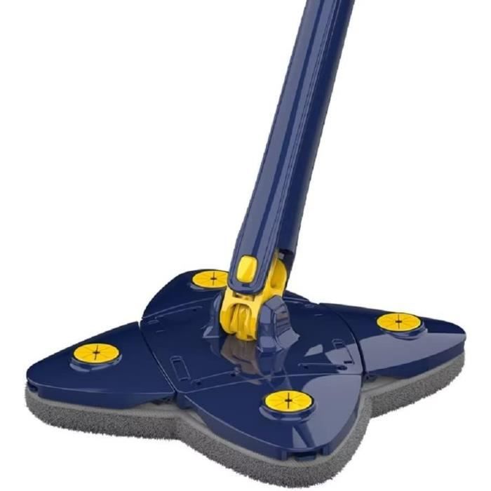 Balai Essoreur Rotatif QuickClean 360° - Nettoyage Parfait Sols, Murs, Plafonds Et Coins Difficiles Bleu