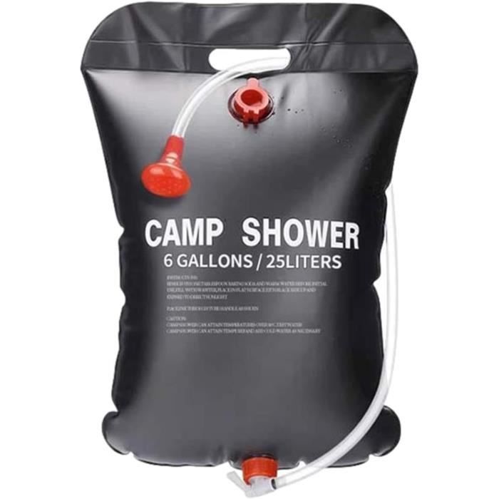 Sac De Douche Solaire 40L Avec Tuyau Et Pompe - Chauffe à L'Énergie Solaire (jusqu'à 45°C) - Portable Pour Camping, Randonnée, Voyage