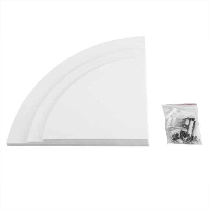 Lot De 2 Etagere Angle Murale 25Cm Étagère D'Angle Flottante Étagères De Meubles Blanche Étagère