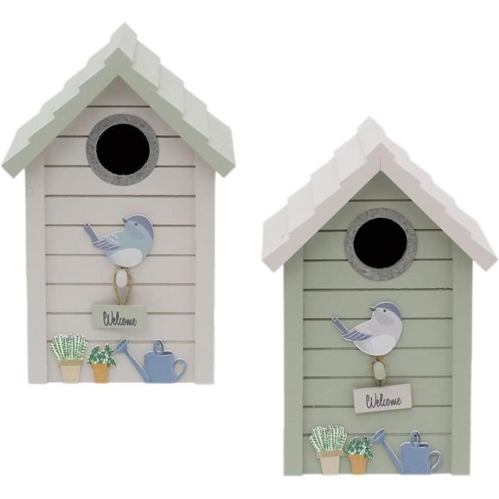Nichoir En Bois Vintage Pour Oiseaux (20x15x15 Cm) - Entrée 3,5 Cm, Aéré, à Poser Ou Suspendre, Décoration De Jardin