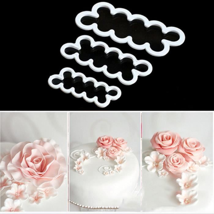 6x Set Rose Petale Moule De Moule De Gateau Decoration Fondant Sugarcraft Cutter Outil Mold
