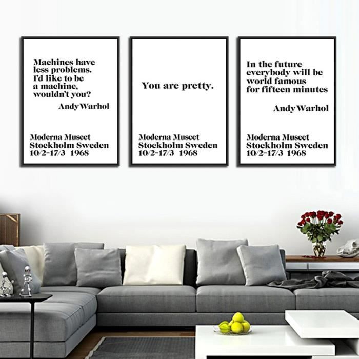 Moderne Nordique Noir Blanc Vie Citations Art Imprimer Poster Mur Peinture Toile Decoration Maison Decor Cdiscount Maison
