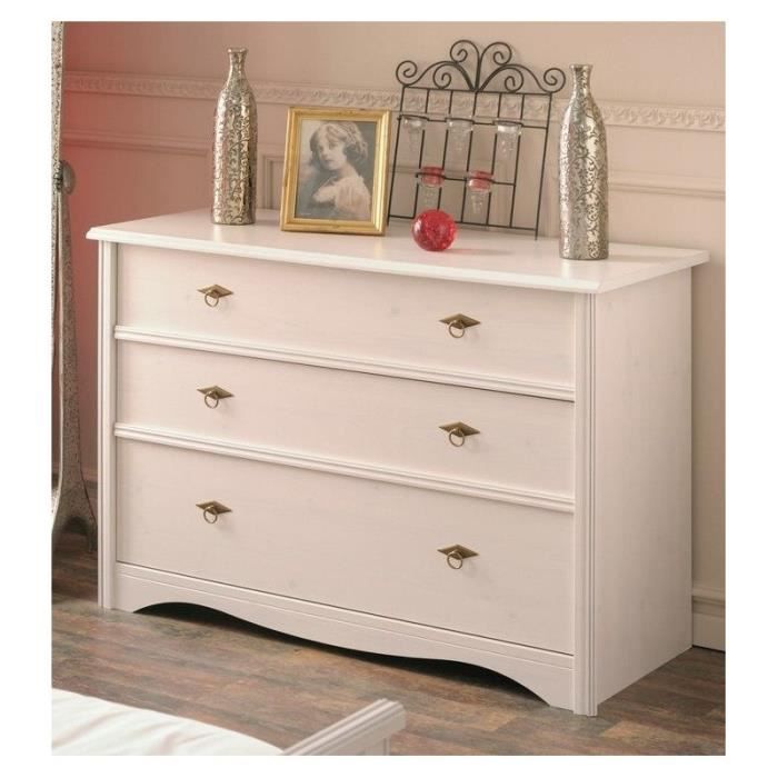 Chambre Adulte 4 Pieces Scarlett Pin Ceruse Blanc Achat Vente