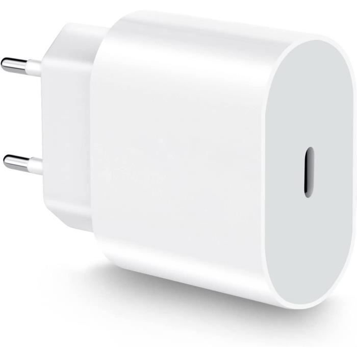 Prise Chargeur USB C 20W Secteur pour Apple iPhone 14 13 X Samsung S21 Prise Chargeur USB C 20W Secteur pour Apple iPhone 14 13 X Samsung S21